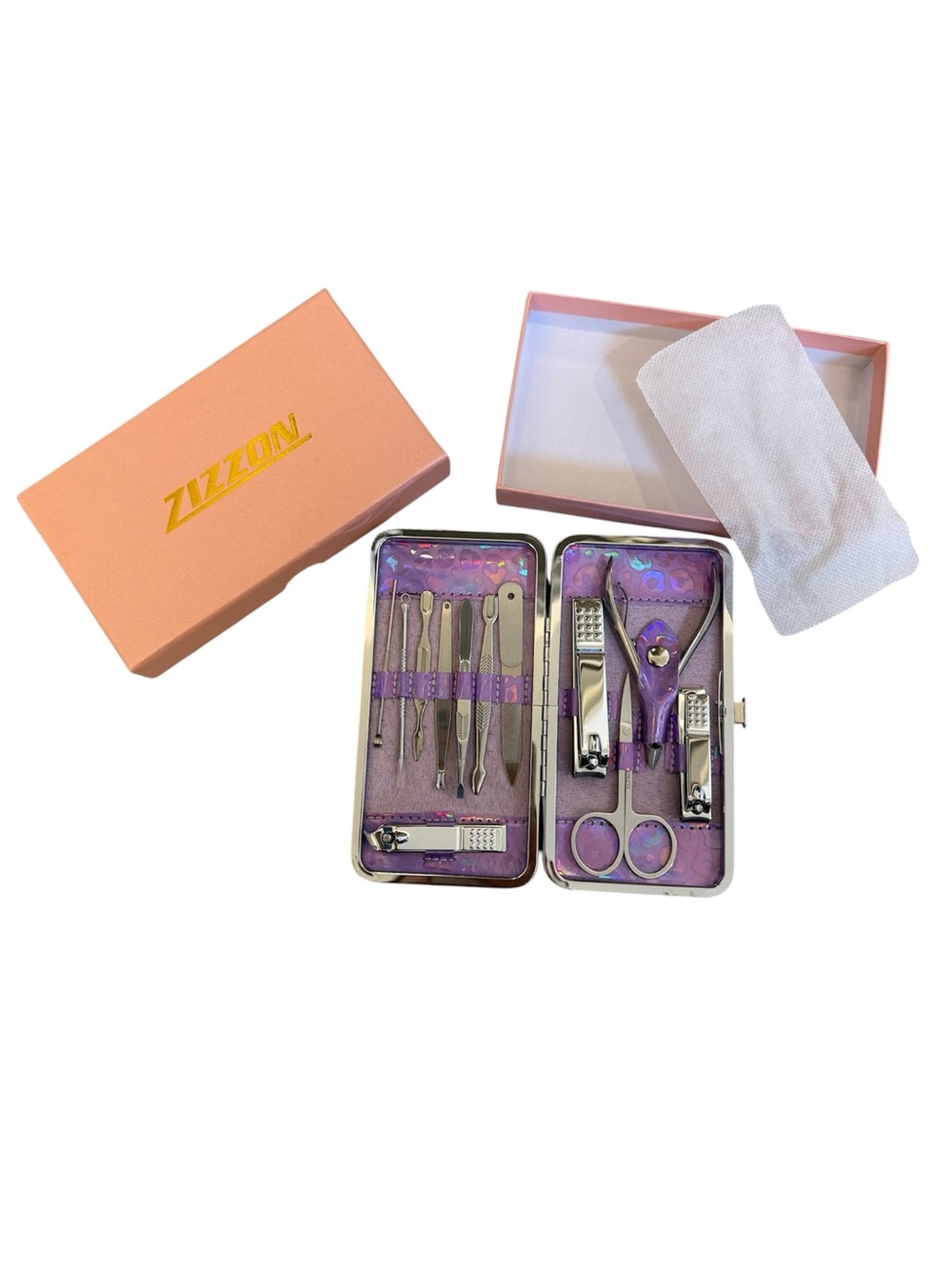Zizzon Purple Manicure Set - 12-Piece Kit